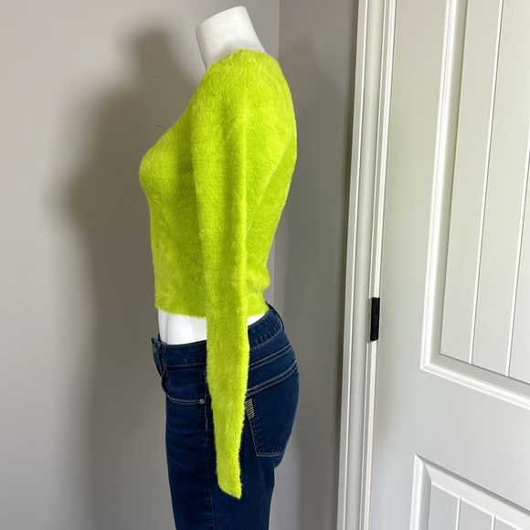 Aritzia Sunday Best Elsie Sweater Gleeful Green Sweetheart Neck Stretch Sz M - Picture 5 of 11
